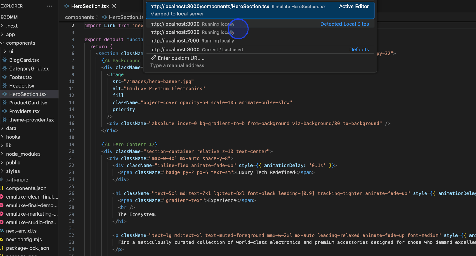 Device Selection Interface